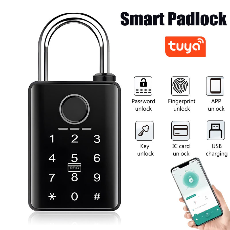 Door Lock Smart Keypad - กุญแจล็อคประตูอัจฉริยะ Tuya แบบสแกนลายนิ้วมือ รหัสผ่าน แอป คีย์การ์ด