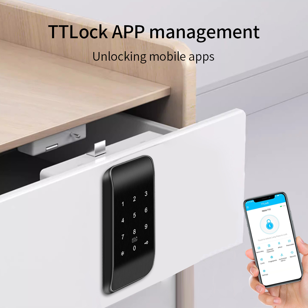 Door Lock Smart Keypad - TTLOCK APP สมาร์ทตู้ล็อค 13.56 MHz ใช้งานร่วมกับปุ่มกดโทรศัพท์