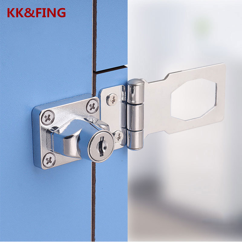 Home Security Door Reinforcement Lock - KK & FING Punch-ฟรีล็อคลิ้นชักล็อคLetterกล่องLockerประตูตู้ล็อคสำนักงานตู้รักษาความปลอดภัยล็อค