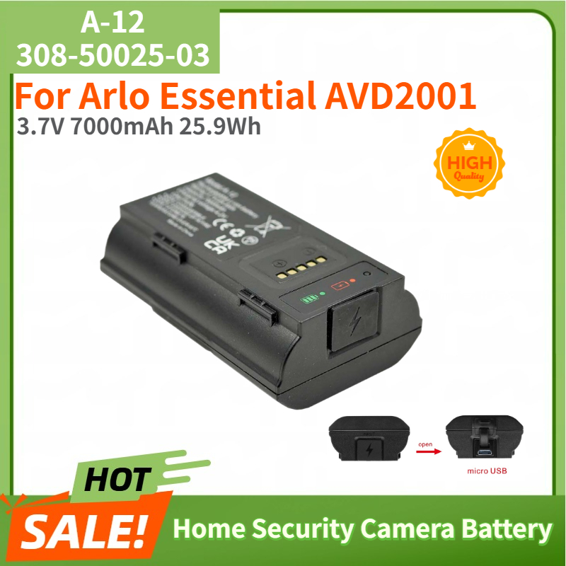 Home Security Arlo - 100% ใหม่คุณภาพสูง A-12 308-50025-03 กล้องรักษาความปลอดภัยภายในบ้านแบตเตอรี่ 3.7V