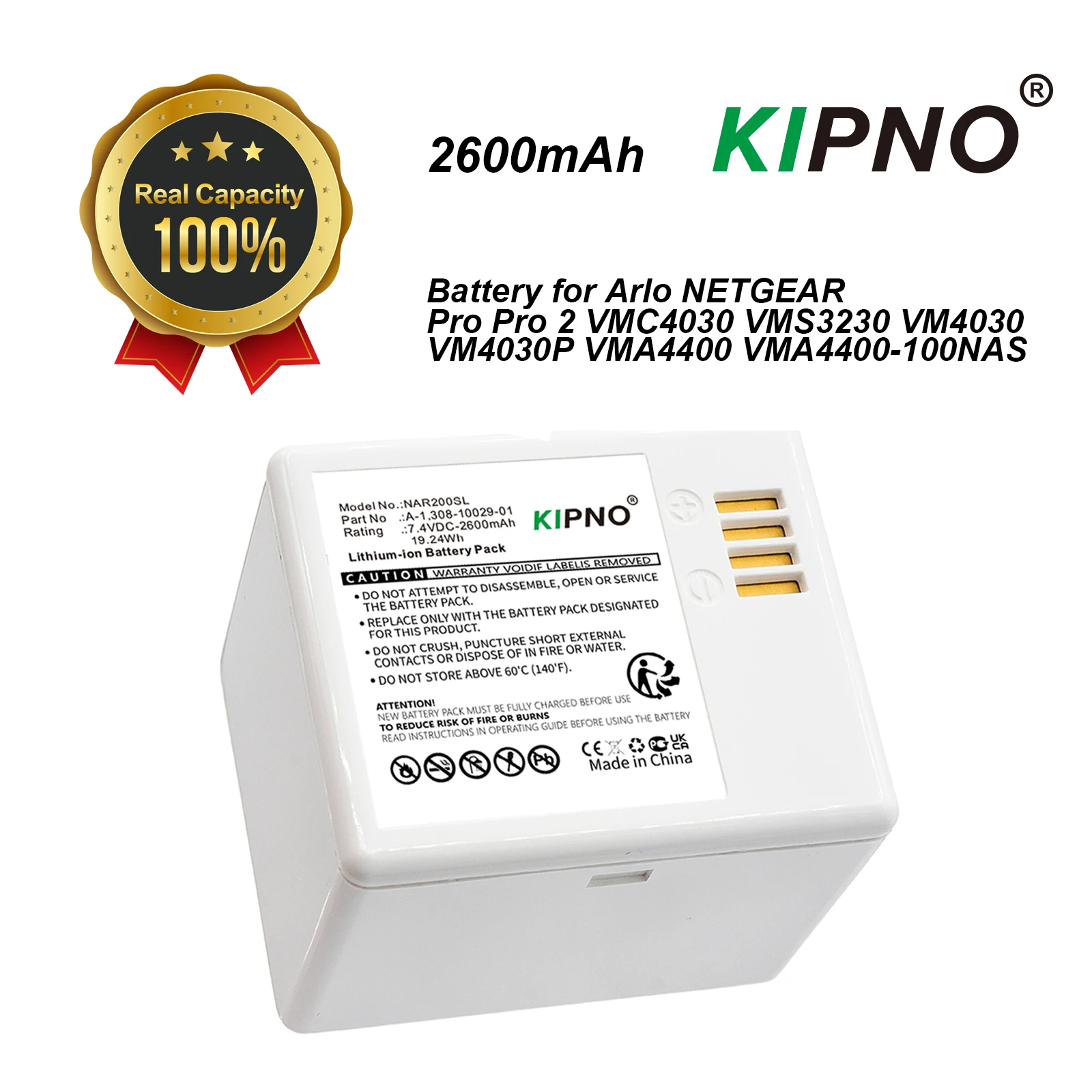 Home Security Arlo - KIPNO เปลี่ยนแบตเตอรี่ A-1 สําหรับ ARLO PRO