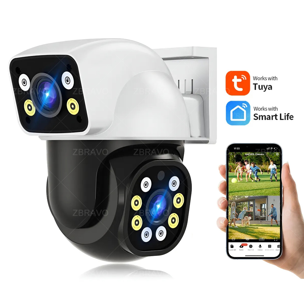 Home Security Company - สมาร์ทไลฟ์ 8MP WiFi Tuya กล้องกลางแจ้งมินิไอพีหน้าจอคู่ 4MP