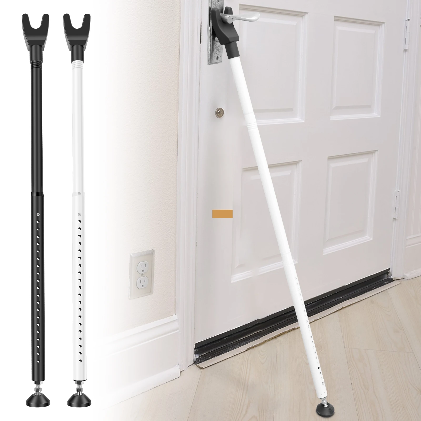 Home Security Door Reinforcement Lock - บาร์ล็อคประตูบานเลื่อน 44-55 นิ้ว บาร์นิรภัยประตูแบบปรับได้ ที่กั้นประตูแบบถอดได้ บาร์นิรภัยประตูระเบียง