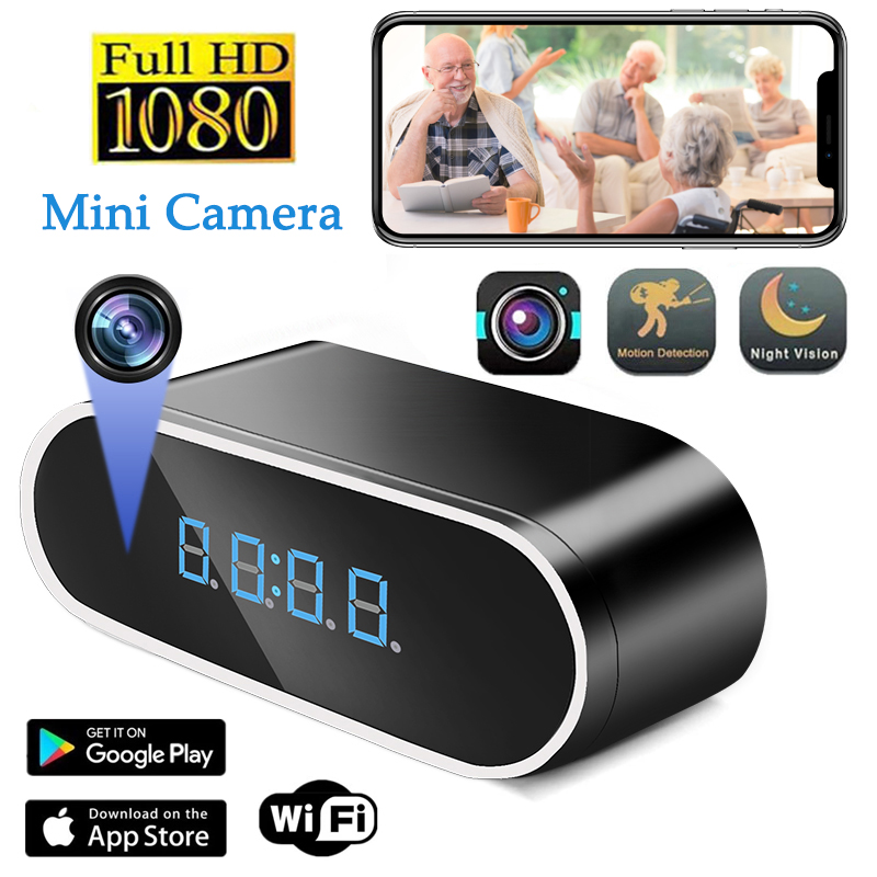 Home Security Kamera - Full HD 1080P นาฬิกาปลุกมินิกล้องไร้สาย WiFi ควบคุม