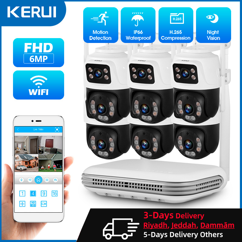Nvr Kit 8 Channel - KERUI กันน้ํา 6MP HD ไร้สาย Dual