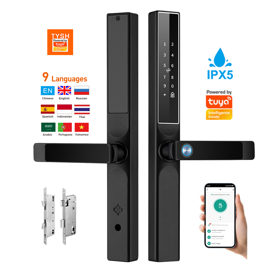 Door Lock Smart Keypad - แอป Tuya ล็อคประตูด้วยลายนิ้วมือ รหัสผ่าน บัตรกุญแจ ล็อคประตูอัจฉริยะ