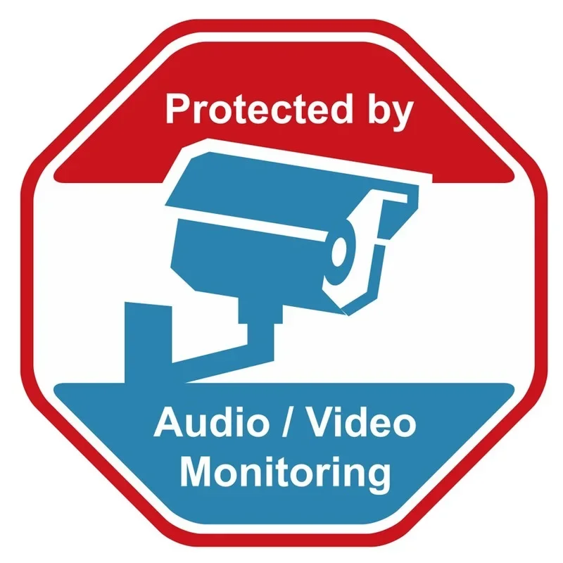 Home Security Cameras - การ์ดเตือนกล้องวงจรปิดลายการ์ตูน การ์ดเตือนกล้องวงจรปิดแบบกระดาษ สติ๊กเกอร์ตกแต่งลายขีดข่วน ขนาด 15 ซม.