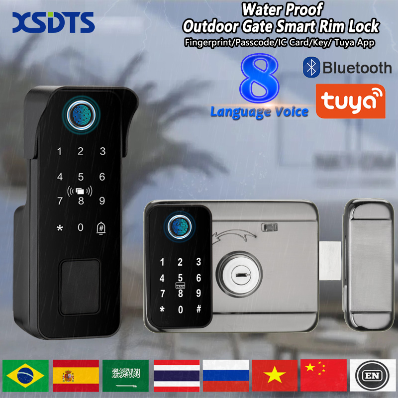 Door Lock Smart Keypad - กุญแจล็อคประตูอัจฉริยะกันน้ำ ลายนิ้วมือ สำหรับภายนอกอาคาร สวน ควบคุมระยะไกลผ่านแอป Tuya