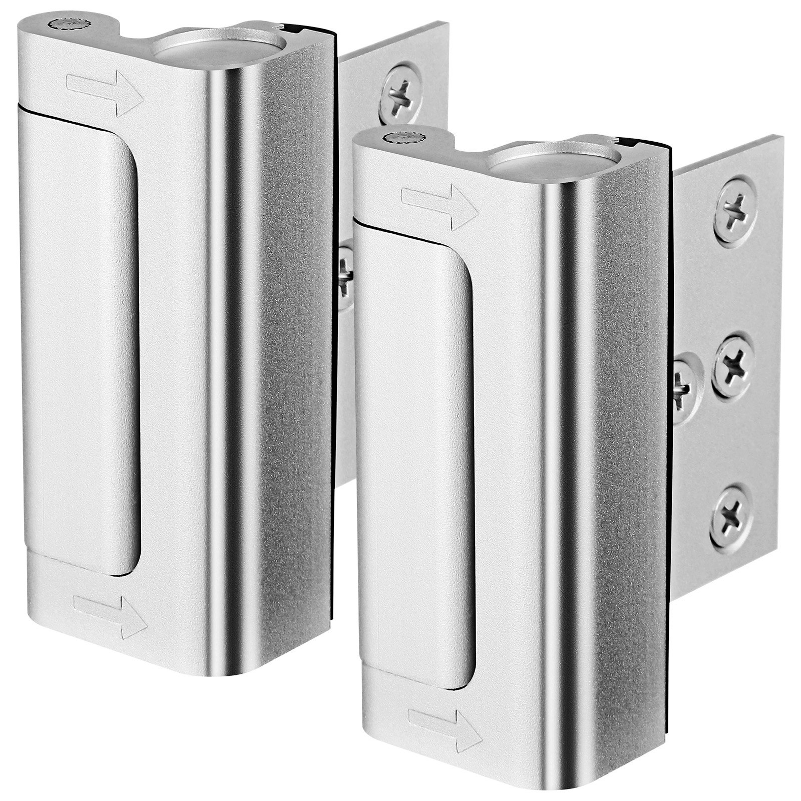 Home Security Door Reinforcement Lock - ชุดล็อคประตูนิรภัย 2 ชิ้น ทำจากอะลูมิเนียมอัลลอยเสริมความแข็งแรง สำหรับประตูหน้าบ้าน อุปกรณ์ป้องกันความปลอดภัยสำหรับประตูภายใน
