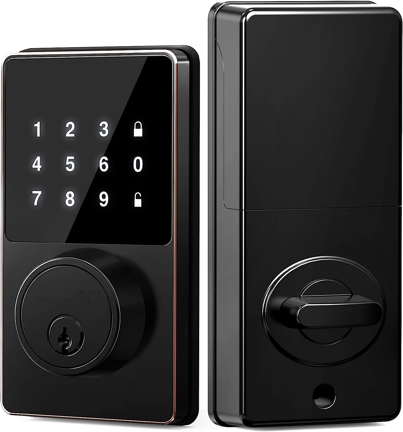 Door Lock Smart Keypad - สมาร์ทล็อคพร้อมรหัสผ่าน, ล็อคประตูแบบไม่ใช้กุญแจพร้อมปุ่มกดแบบหน้าจอสัมผัส, ติดตั้งง่าย, ปลดล็อคผ่านแอพ, รหัสผู้ใช้ 50