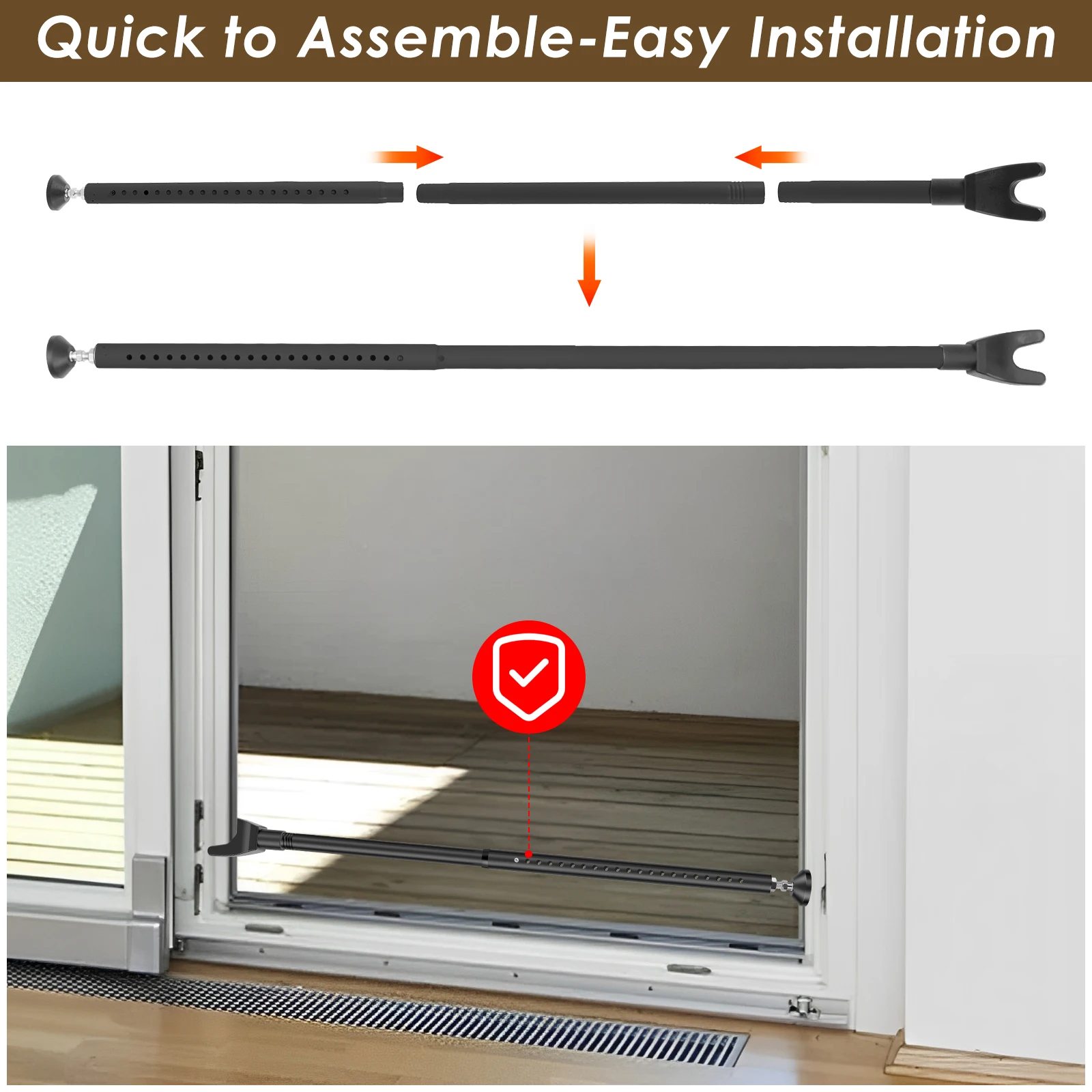 บาร์ล็อคประตูบานเลื่อน 44-55 น - Home Security Door Reinforcement Lock บทวิจารณ์และราคา