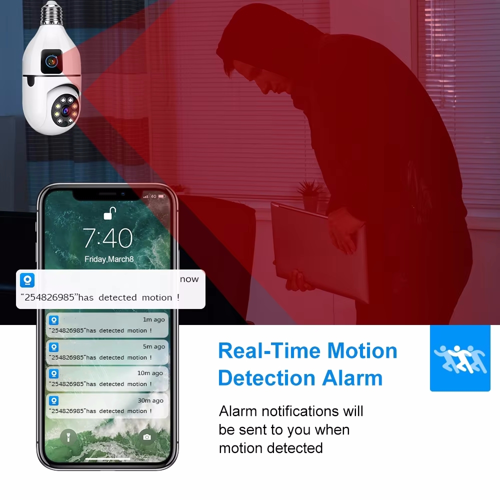 2MP E27 หลอดไฟการเฝ้าระวังกล้อ - Home Security Kamera บทวิจารณ์และราคา