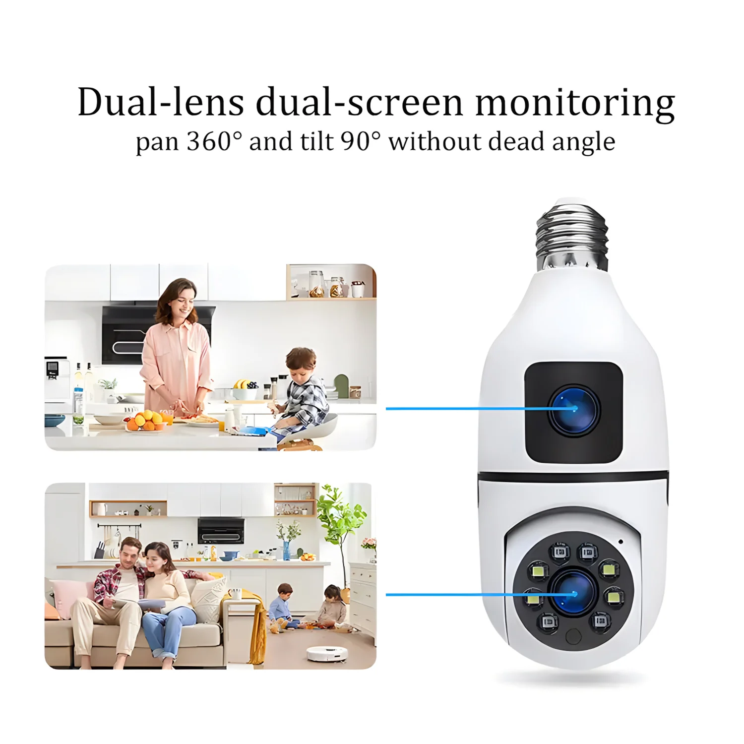 2MP E27 หลอดไฟการเฝ้าระวังกล้อ - Home Security Kamera บทวิจารณ์และราคา