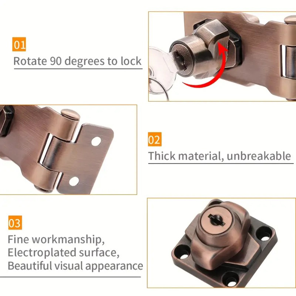 ล็อค Hasp Heavy Duty ล็อค Hasp - Home Security Door Reinforcement Lock บทวิจารณ์และราคา