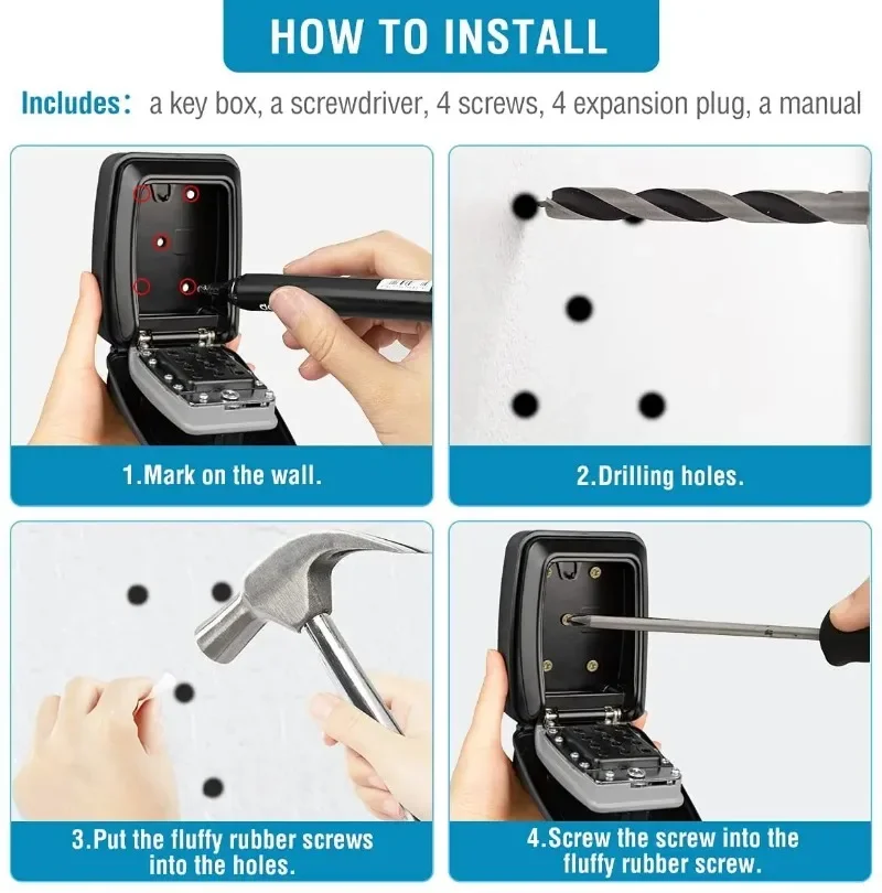 รหัสผ่านกล่องล็อคกุญแจกันน้ําต - Home Security Key Box บทวิจารณ์และราคา