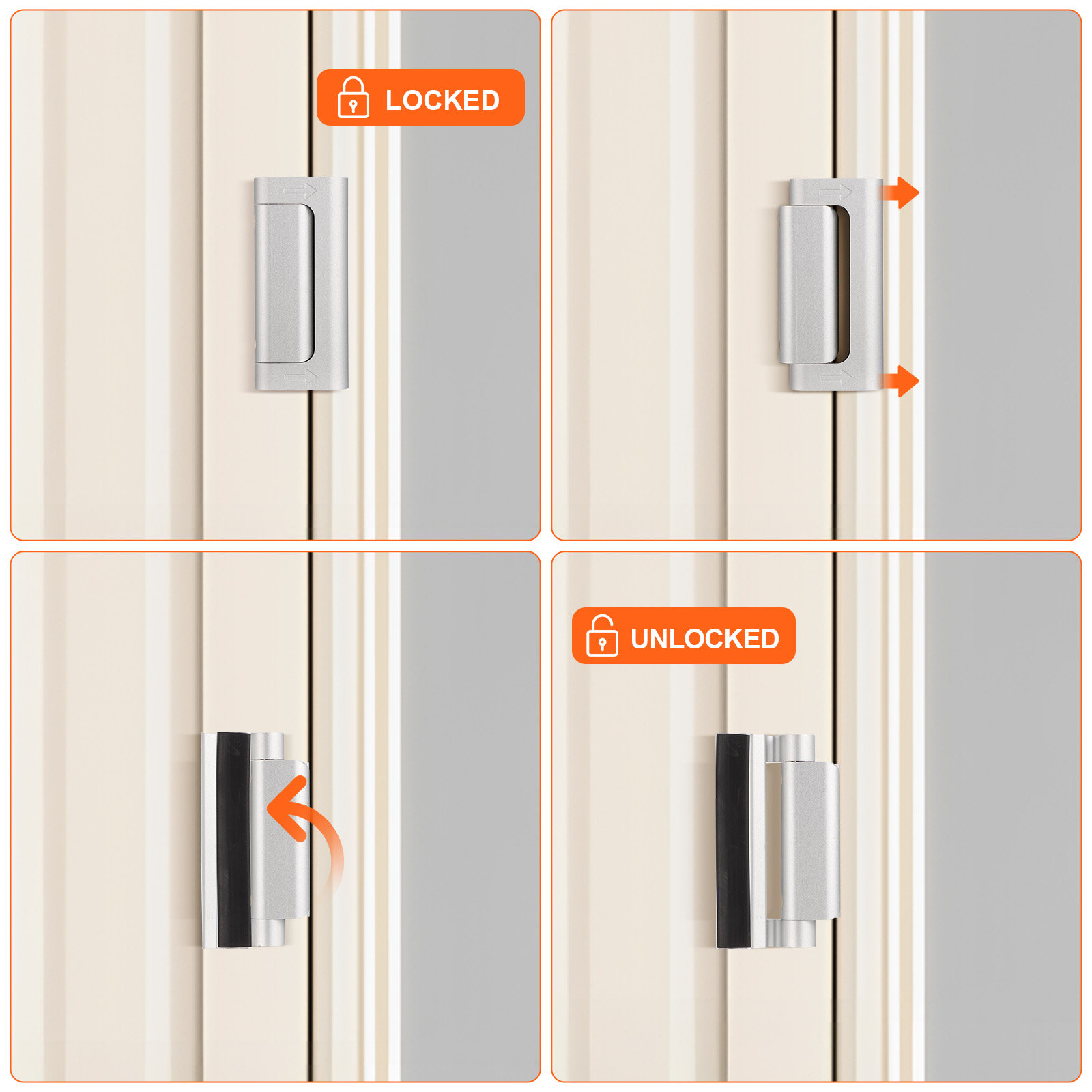 ชุดล็อคประตูนิรภัย 2 ชิ้น ทำจา - Home Security Door Reinforcement Lock บทวิจารณ์และราคา