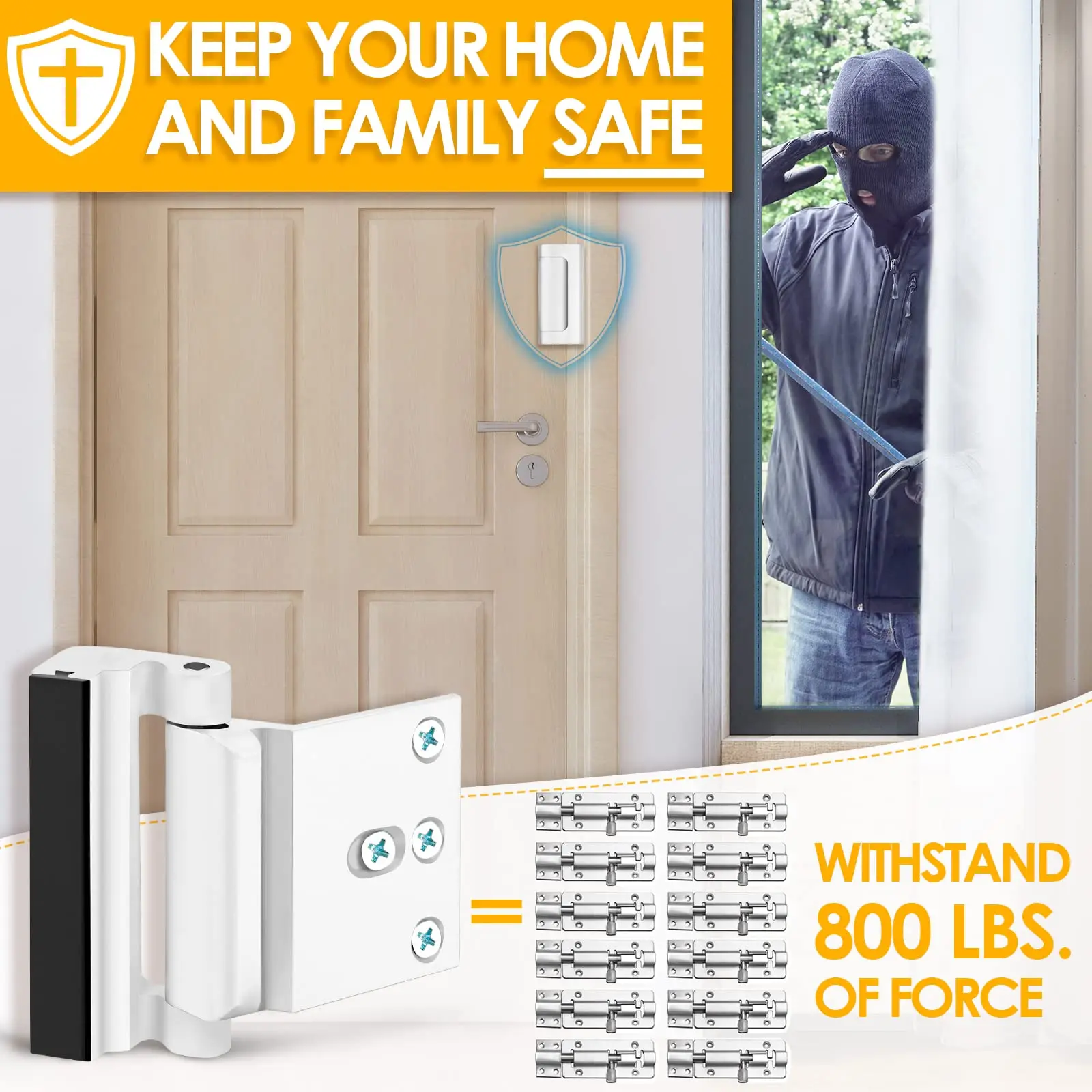 ใหม่ล็อคประตูรักษาความปลอดภัยบ - Home Security Door Reinforcement Lock บทวิจารณ์และราคา
